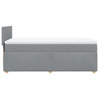 vidaXL Boxspringbett mit Matratze Hellgrau 90x200 cm Stoff