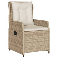 vidaXL 9-tlg. Garten-Essgruppe mit Kissen Beige Poly Rattan