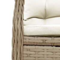 vidaXL 9-tlg. Garten-Essgruppe mit Kissen Beige Poly Rattan