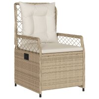 vidaXL 5-tlg. Garten-Essgruppe mit Kissen Beige Poly Rattan