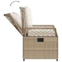 vidaXL 5-tlg. Garten-Essgruppe mit Kissen Beige Poly Rattan