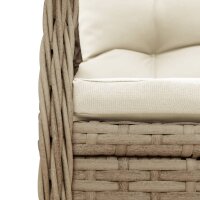 vidaXL 5-tlg. Garten-Essgruppe mit Kissen Beige Poly Rattan