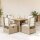 vidaXL 5-tlg. Garten-Essgruppe mit Kissen Beige Poly Rattan