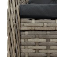 vidaXL 5-tlg. Garten-Essgruppe mit Kissen Grau Poly Rattan