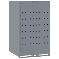 vidaXL M&uuml;lltonnenbox f&uuml;r 6 Tonnen Grau 414x79x117 cm Stahl