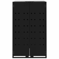 vidaXL M&uuml;lltonnenbox f&uuml;r 4 Tonnen Schwarz 276x79x117 cm Stahl