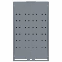 vidaXL M&uuml;lltonnenbox f&uuml;r 2 Tonnen Grau 138x79x117 cm Stahl