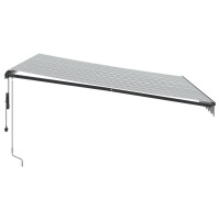 vidaXL Markise Automatisch mit LEDs Anthrazit &amp; Wei&szlig; 400x300 cm