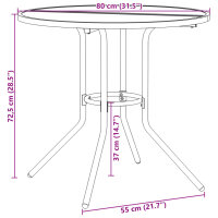 vidaXL Gartenstuhl-Set 3-tlg. Stapelbar Pulverbeschichteter Stahl