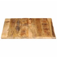 vidaXL Tischplatte 90x80x2,5 cm Baumkante Massivholz Raues Mangoholz