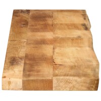 vidaXL Tischplatte 160x30x2,5 cm Baumkante Massivholz Raues Mangoholz