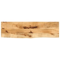 vidaXL Tischplatte 110x30x2,5 cm Baumkante Massivholz Raues Mangoholz