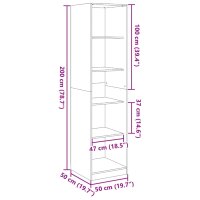 vidaXL Kleiderschrank Wei&szlig; 50x50x200 cm Holzwerkstoff