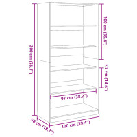 vidaXL Kleiderschrank Schwarz 100x50x200 cm Holzwerkstoff