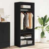 vidaXL Kleiderschrank Schwarz 80x50x200 cm Holzwerkstoff