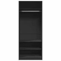 vidaXL Kleiderschrank Schwarz 80x50x200 cm Holzwerkstoff