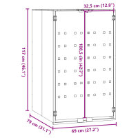 vidaXL M&uuml;lltonnenbox f&uuml;r 1 Tonne Grau 69x79x117 cm Stahl