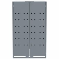 vidaXL M&uuml;lltonnenbox f&uuml;r 1 Tonne Grau 69x79x117 cm Stahl