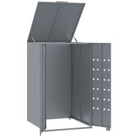 vidaXL M&uuml;lltonnenbox f&uuml;r 1 Tonne Grau 69x79x117 cm Stahl