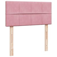 vidaXL Boxspringbett mit Matratze Rosa 100x200 cm Samt