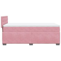 vidaXL Boxspringbett mit Matratze Rosa 100x200 cm Samt