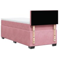 vidaXL Boxspringbett mit Matratze Rosa 100x200 cm Samt