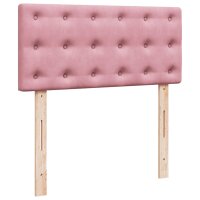 vidaXL Boxspringbett mit Matratze Rosa 100x200 cm Samt