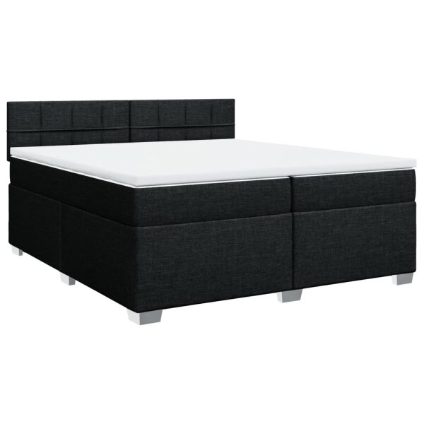 vidaXL Boxspringbett mit Matratze Schwarz 200x200 cm Stoff