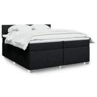 vidaXL Boxspringbett mit Matratze Schwarz 200x200 cm Stoff