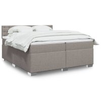 vidaXL Boxspringbett mit Matratze Taupe 200x200 cm Stoff