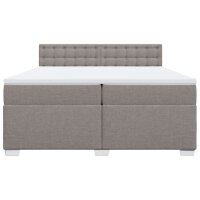 vidaXL Boxspringbett mit Matratze Taupe 200x200 cm Stoff