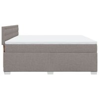 vidaXL Boxspringbett mit Matratze Taupe 200x200 cm Stoff