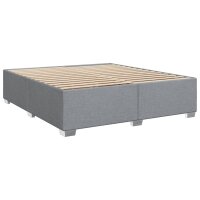 vidaXL Boxspringbett mit Matratze Hellgrau 200x200 cm Stoff