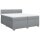 vidaXL Boxspringbett mit Matratze Hellgrau 200x200 cm Stoff