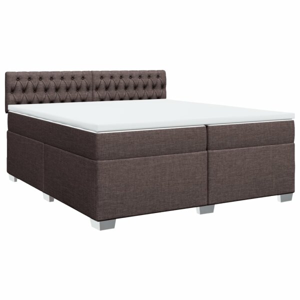 vidaXL Boxspringbett mit Matratze Dunkelbraun 200x200 cm Stoff