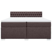 vidaXL Boxspringbett mit Matratze Dunkelbraun 200x200 cm Stoff