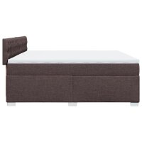 vidaXL Boxspringbett mit Matratze Dunkelbraun 200x200 cm Stoff