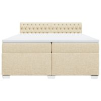 vidaXL Boxspringbett mit Matratze Creme 200x200 cm Stoff