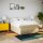 vidaXL Boxspringbett mit Matratze Creme 200x200 cm Stoff