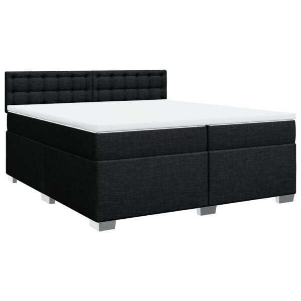 vidaXL Boxspringbett mit Matratze Schwarz 200x200 cm Stoff