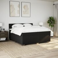 vidaXL Boxspringbett mit Matratze Schwarz 200x200 cm Stoff