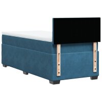 vidaXL Boxspringbett mit Matratze Blau 100x200 cm Samt