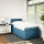 vidaXL Boxspringbett mit Matratze Blau 100x200 cm Samt