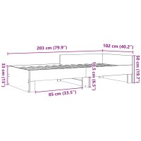 vidaXL Bettgestell Wei&szlig; 100x200 cm Holzwerkstoff