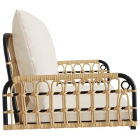 vidaXL H&auml;ngebank mit Kissen 105x58x38 cm Poly Rattan und Stahl