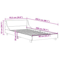 vidaXL Massivholzbett ohne Matratze Wachsbraun 90x200 Kiefernholz