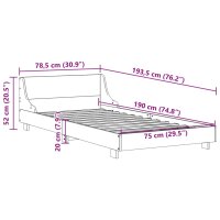 vidaXL Massivholzbett ohne Matratze Wei&szlig; 75x190 cm Kiefernholz