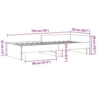 vidaXL Bettgestell Wei&szlig; 75x190 cm Holzwerkstoff