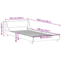 vidaXL Massivholzbett ohne Matratze Wachsbraun 90x190 cm Kiefernholz