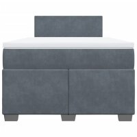 vidaXL Boxspringbett mit Matratze Dunkelgrau 120x190 cm Samt